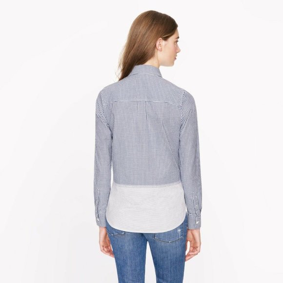 J.Crew Mixed gingham Print Popover Blouse - Picture 3 of 9